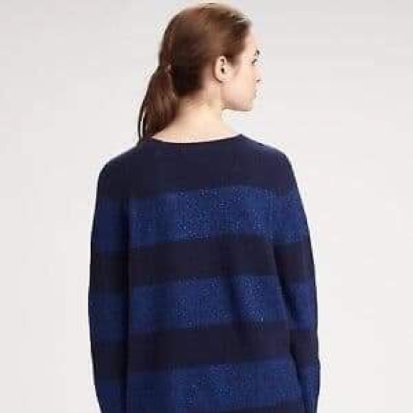 Halston Heritage Blue Striped Sweater L NWT $395 - Picture 6 of 7